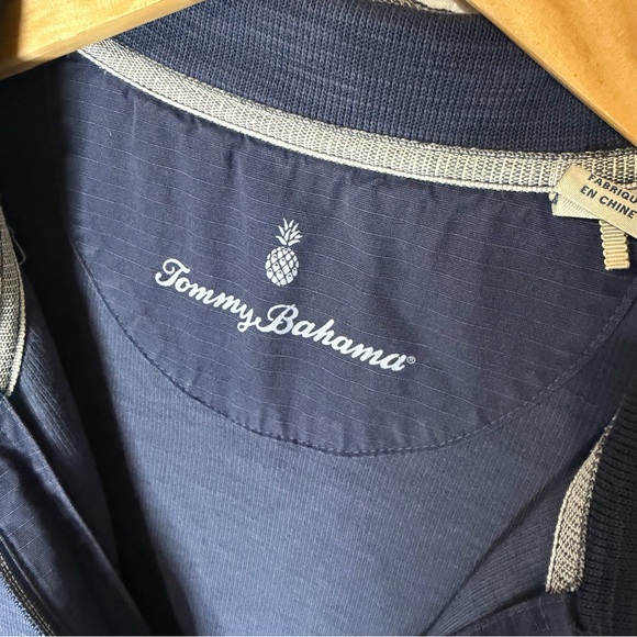Tommy Bahama Tobago Bay 1/2 Zip Short Sleeve Dress Blue Size Medium - Picture 4 of 8